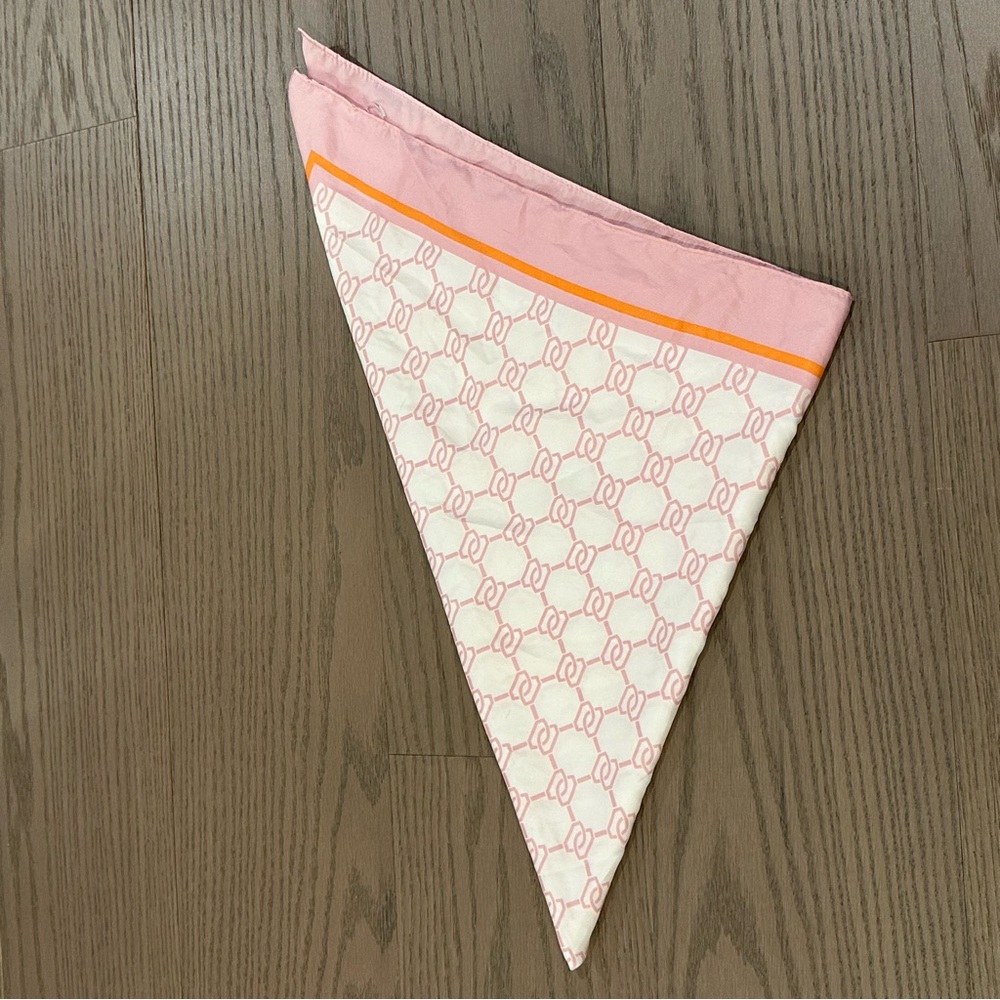 H&M Pink and Orange Patterned Silk Scarf